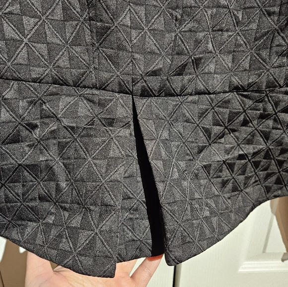 Chapter One Cropped Jacket | Black Geometric Flared Size 8 - Picture 5 of 8